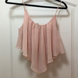 Blush Handkerchief Flowy Crop Top